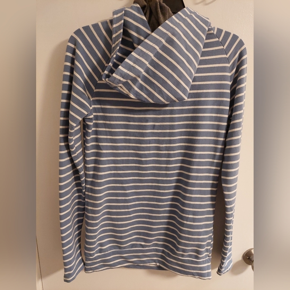 Sky Blue Striped Women's Hoodie - Picture 7 of 7